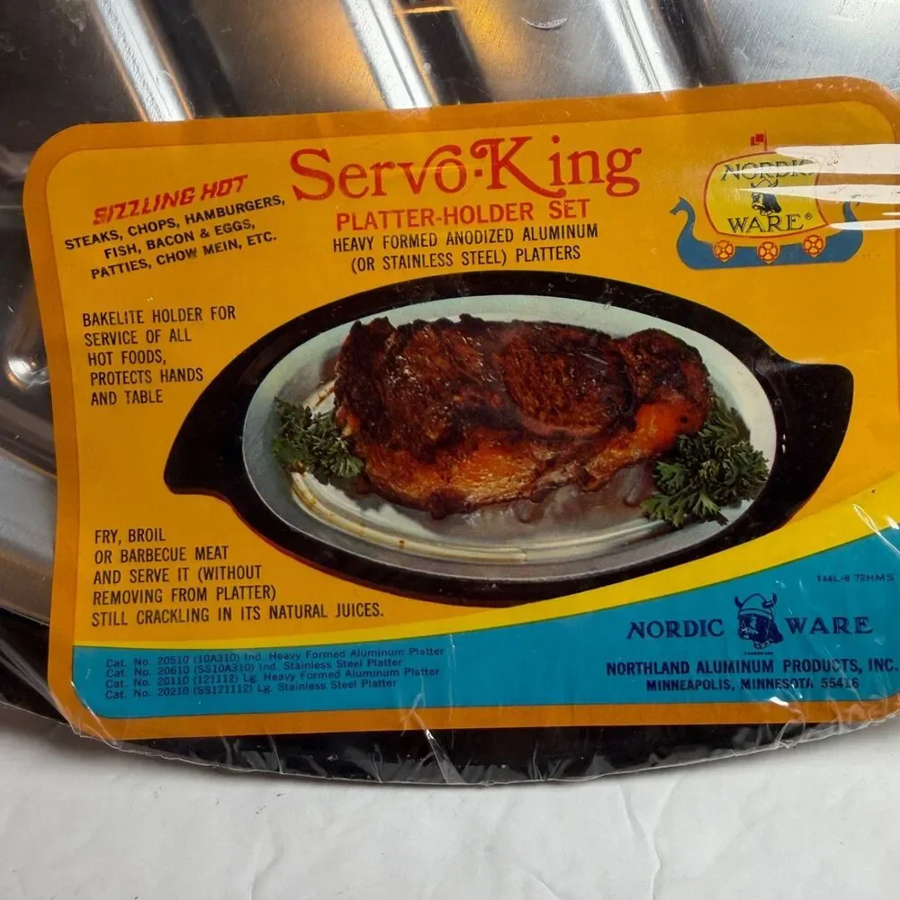 Vintage Nordic Ware Servo-King Steak Platter Holders Bakelite NOS 3 Sets + 6